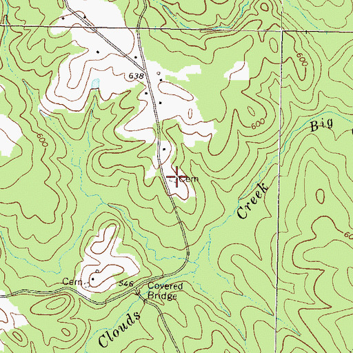 Topographic Map of Martin Cemetery, GA