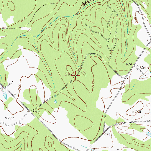 Topographic Map of Matthews Cemetery, GA