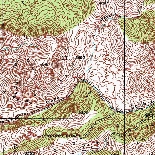 Topographic Map of Rescue Canyon, AZ