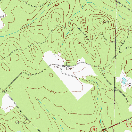 Topographic Map of McCannon Cemetery, GA