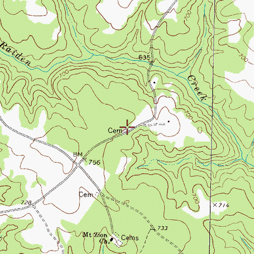 Topographic Map of McWhorter Cemetery, GA