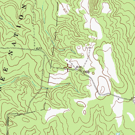 Topographic Map of Midway Church (historical), GA