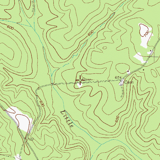 Topographic Map of Noell Cemetery, GA