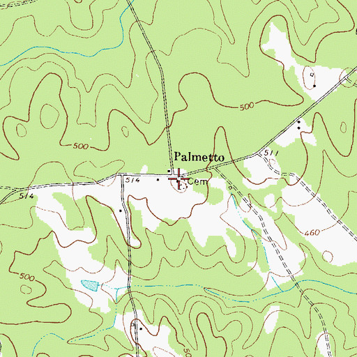Topographic Map of Palmetto Church, GA
