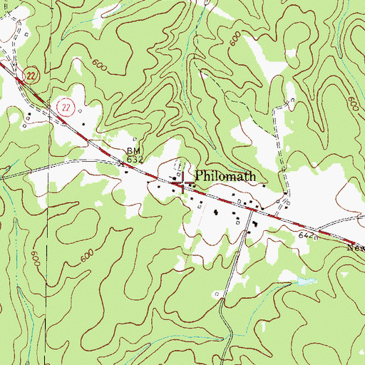 Topographic Map of Philomath Academy (historical), GA