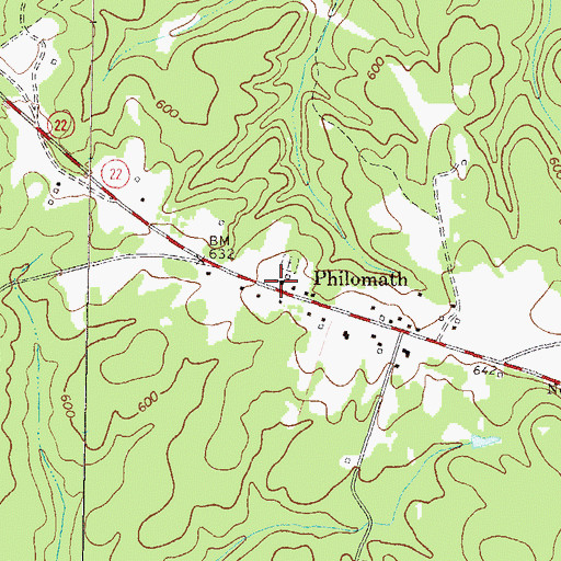 Topographic Map of Philomath Presbyterian Church, GA