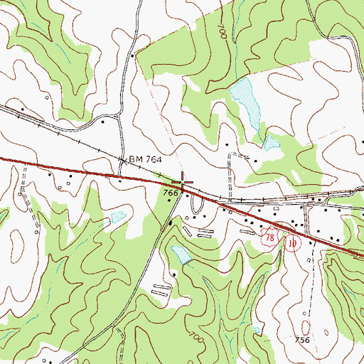 Topographic Map of Popes Station (historical), GA
