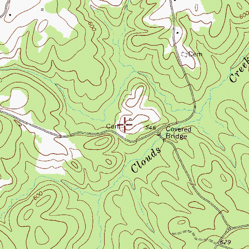 Topographic Map of Randolph Tucker Cemetery, GA
