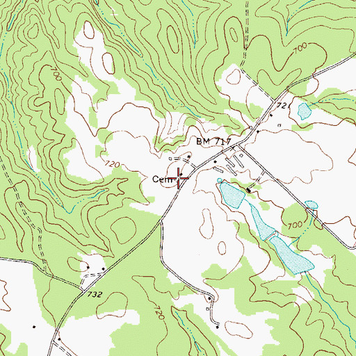 Topographic Map of Smith-Freeman Cemetery, GA
