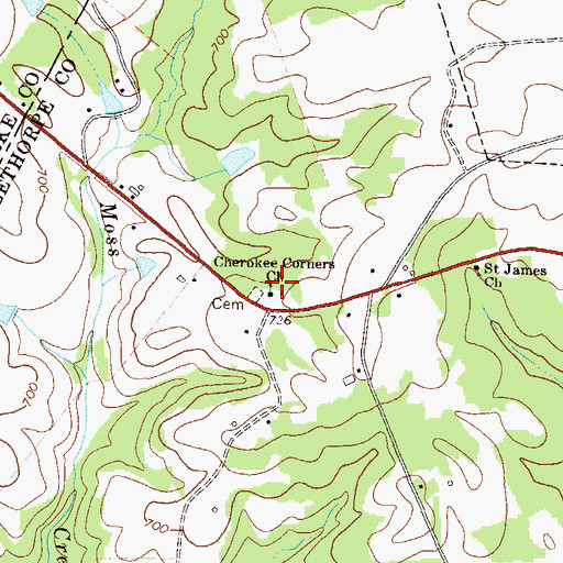 Topographic Map of Wallis School for Girls (historical), GA