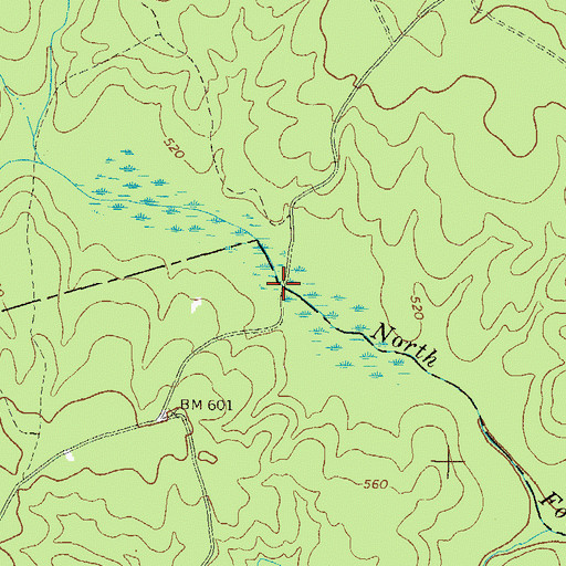 Topographic Map of Watts Bridge, GA