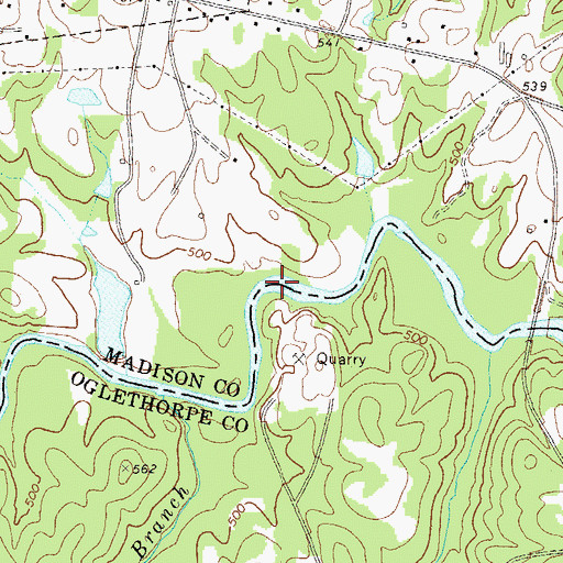 Topographic Map of Witcher Shoals, GA