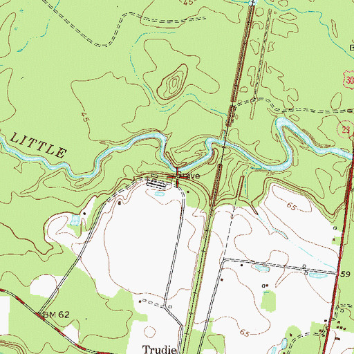 Topographic Map of Baxter Cemetery, GA