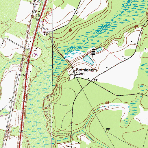 Topographic Map of Bethlehem Church, GA