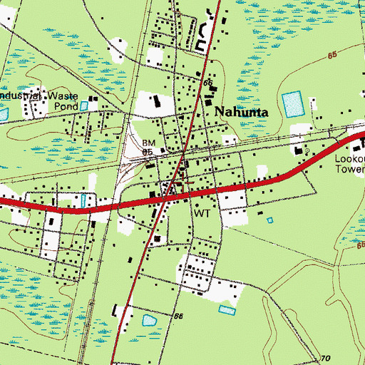 Topographic Map of Brantley County Courthouse, GA