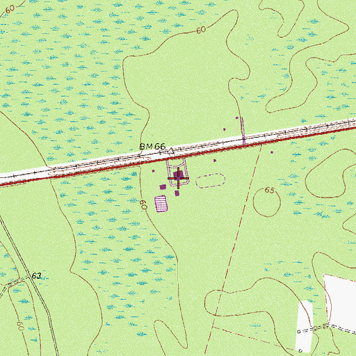 Topographic Map of Brantley County High School, GA