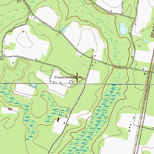 Topographic Map of Community Church, GA