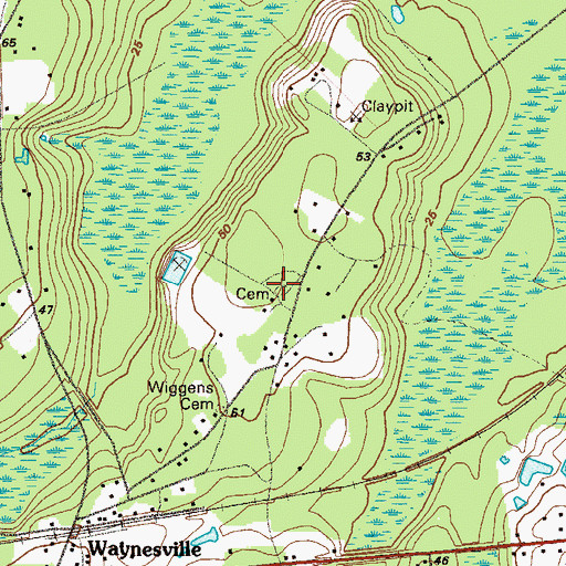Topographic Map of Gibson Cemetery, GA