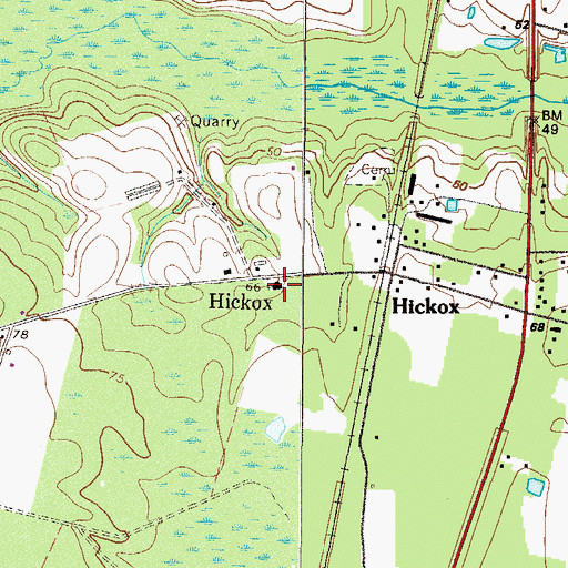 Topographic Map of Hickox Baptist Church, GA