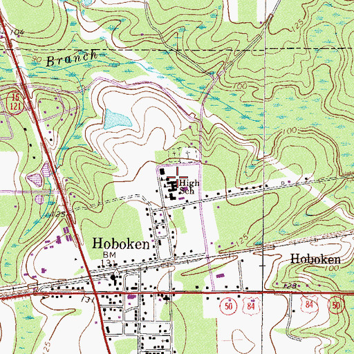 Topographic Map of Hoboken Elementary School, GA