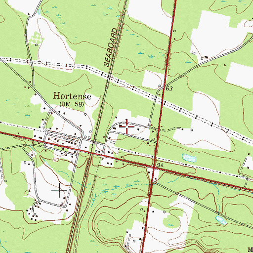 Topographic Map of Hortense Church, GA