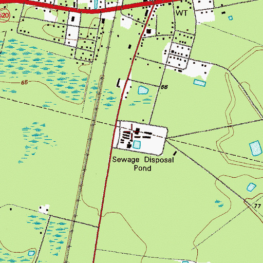 Topographic Map of Nahunta Elementary School, GA