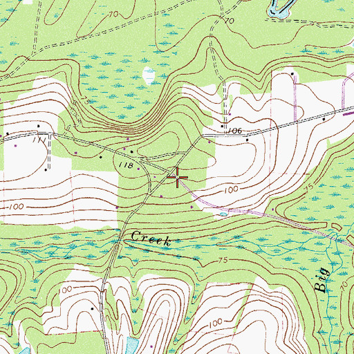 Topographic Map of Oak Hill Church, GA