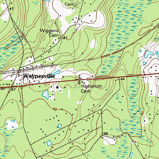 Topographic Map of Old Time Church, GA