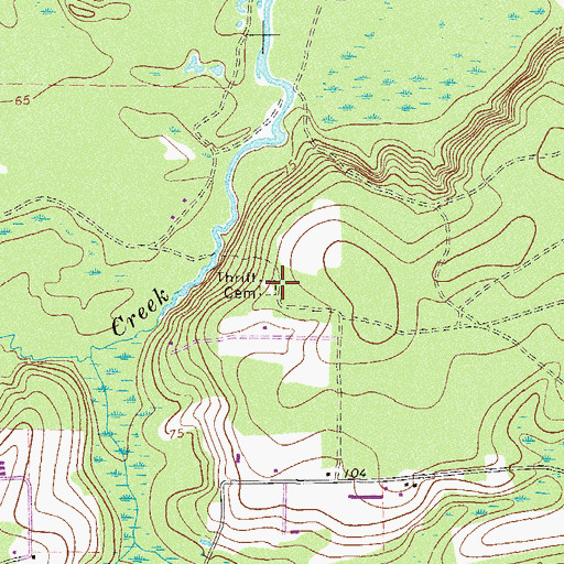 Topographic Map of Hickox's Cemetery, GA