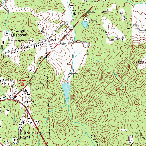 Topographic Map of Pumpkinvine Creek Structure Number Three Dam, GA