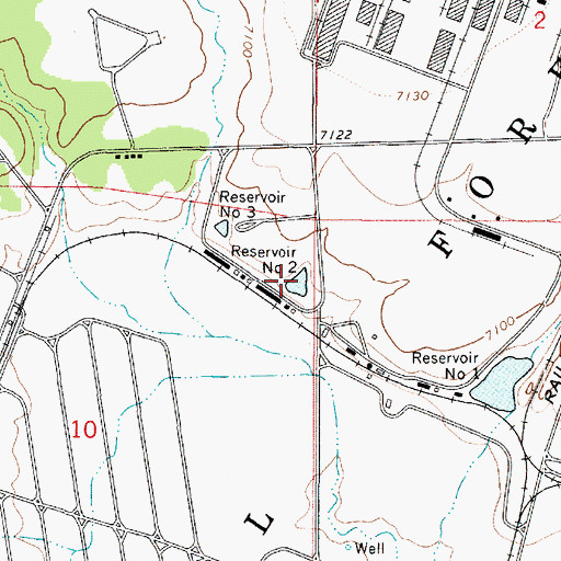 Topographic Map of Reservoir Number Two, AZ