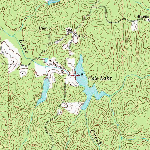 Topographic Map of Pumpkinvine Creek Structure Number 50 Dam, GA
