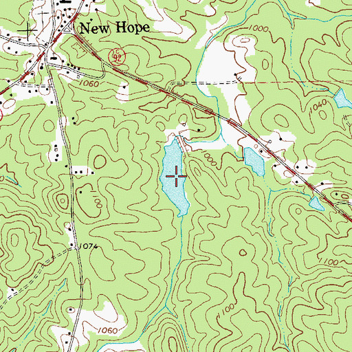 Topographic Map of Abney Lake, GA