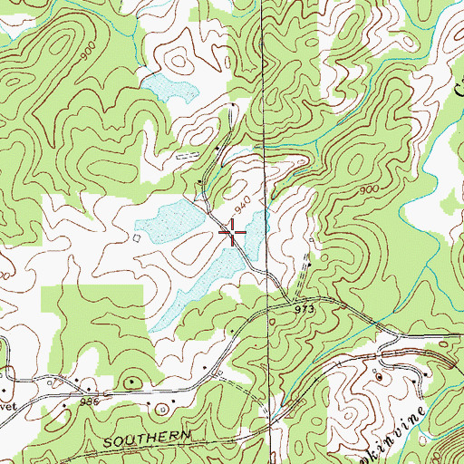 Topographic Map of Gore Lake Dam, GA