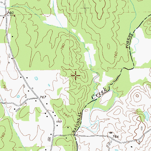 Topographic Map of Worthy Lake Dam, GA