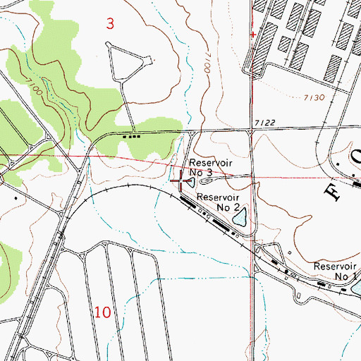 Topographic Map of Reservoir Number Three, AZ