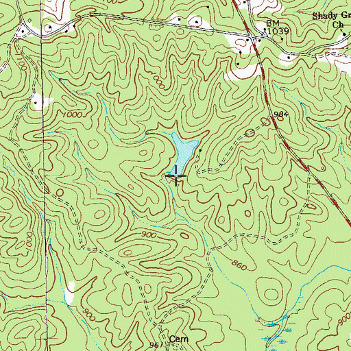 Topographic Map of Powell Lake Dam, GA