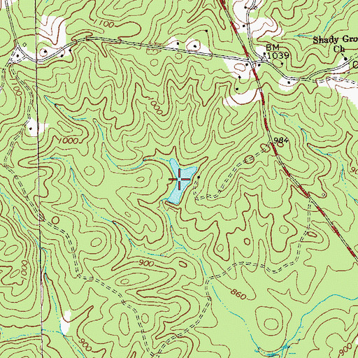 Topographic Map of Powell Lake, GA