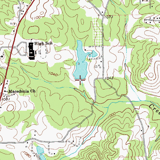 Topographic Map of Bleakley Dam, GA