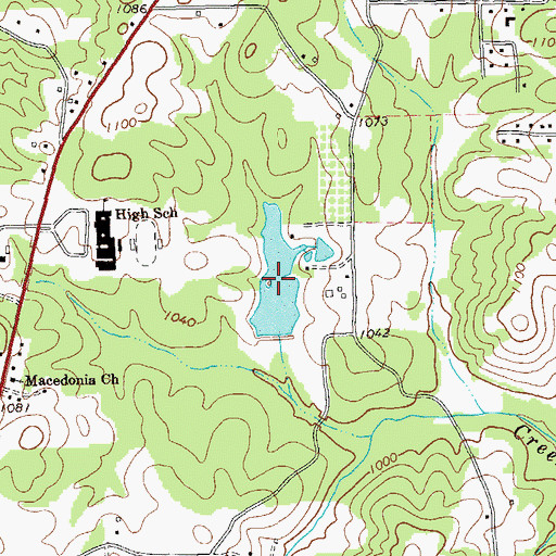 Topographic Map of Bleakley Lake, GA