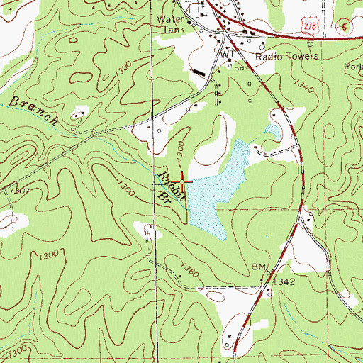 Topographic Map of Jones Lake Dam, GA