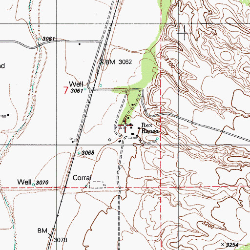 Topographic Map of Rex Ranch, AZ