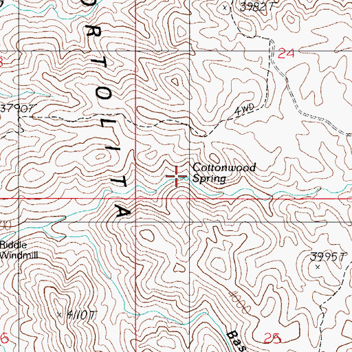 Topographic Map of Cottonwood Spring, AZ