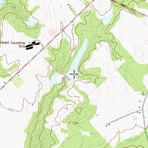 Topographic Map of McLees Lake Dam, GA