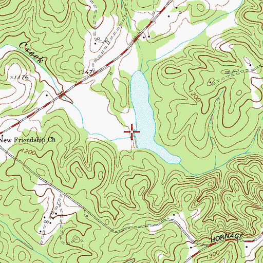 Topographic Map of Stamp Shoal Creek Structure Number Two Dam, GA
