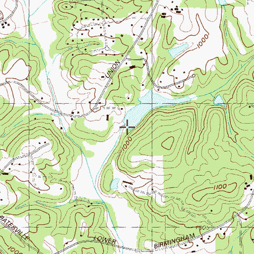 Topographic Map of Mill Canton Creek Structure Number 10 Dam, GA