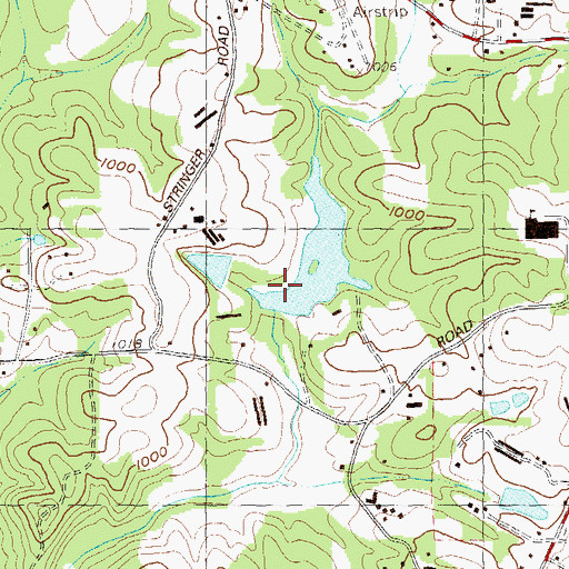 Topographic Map of Mill Canton Creek Structure Number 12 Dam, GA