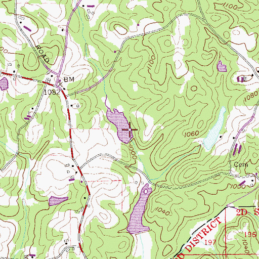 Topographic Map of Little River-Coosa River Watershed Dam Number 19, GA