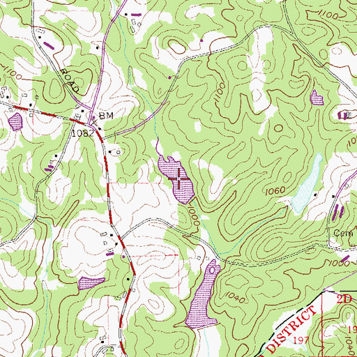 Topographic Map of Shell Lake, GA