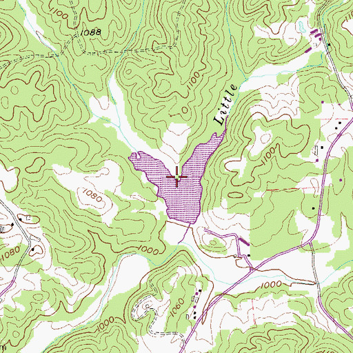 Topographic Map of Almond Lake, GA